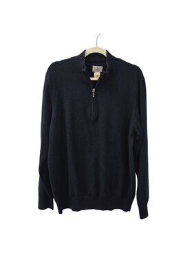 L.L. Bean Cotton & Cashmere Blend Quarter Zip Sweater Size Large